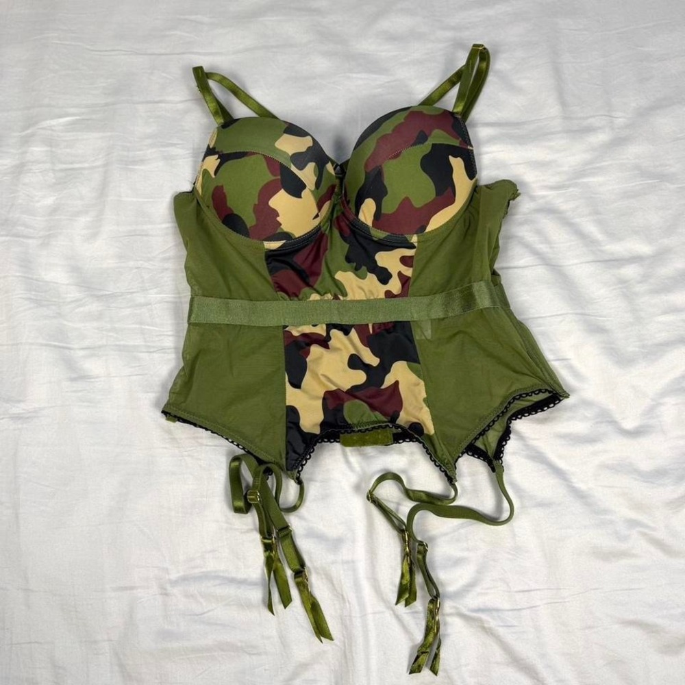 y2k Camo corset lingerie top